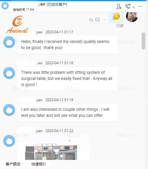 real chat about customer about operating table,beauty table,Pet grooming,