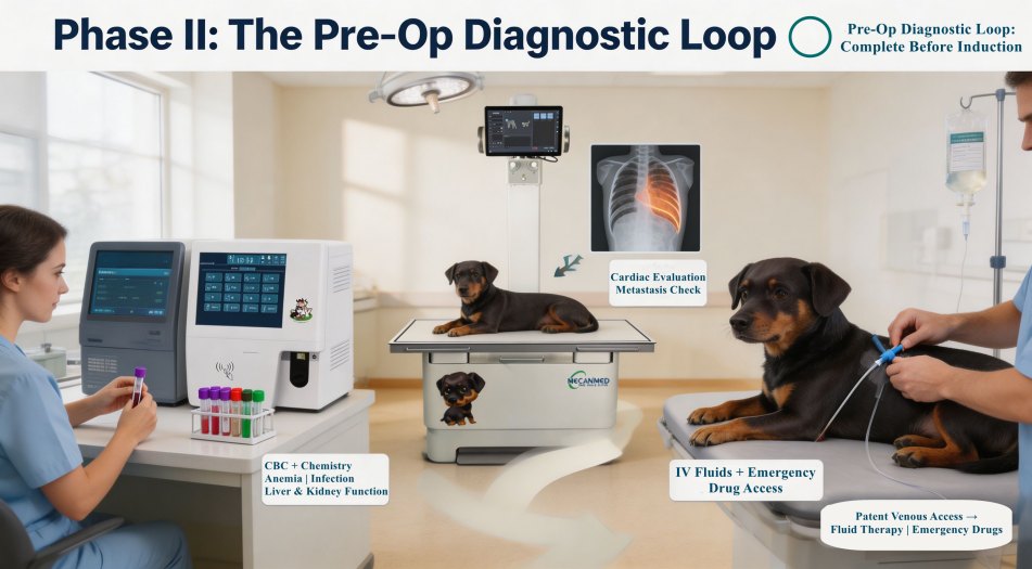Pre-operation diagnostic loop for dogs.