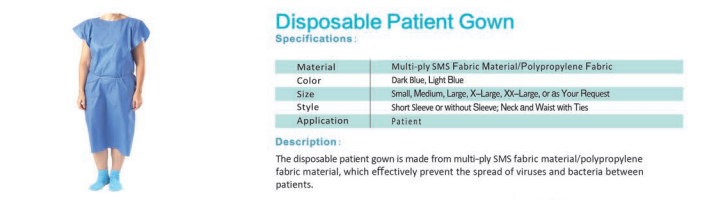 medical disposable patient gown