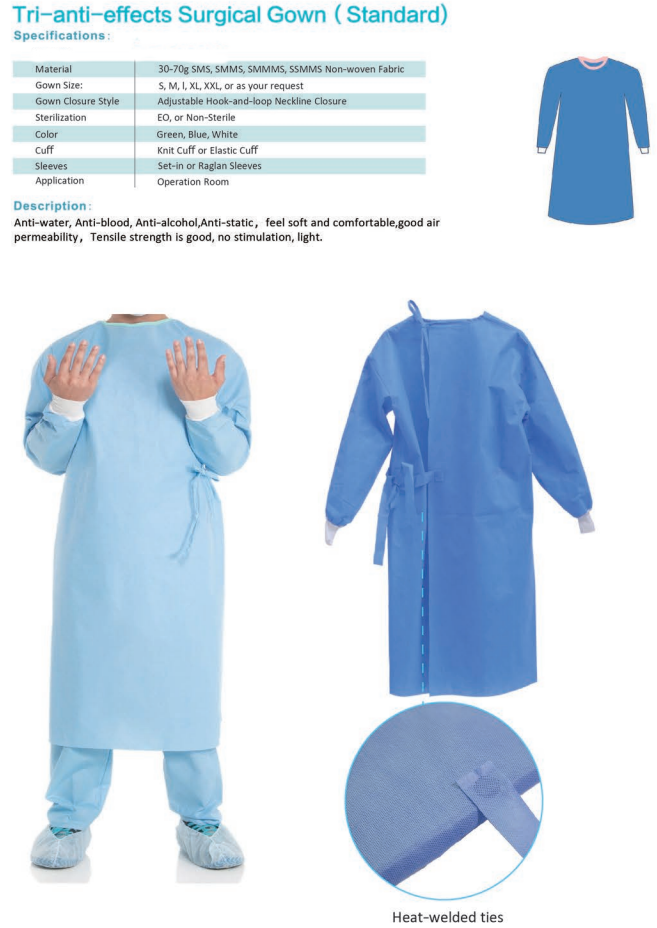 standard surgical gown