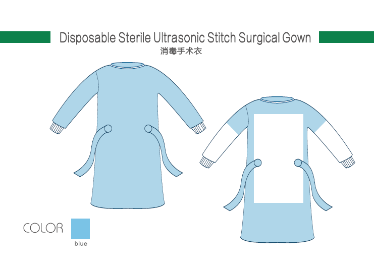 Ultrasonic stitch surgical gown