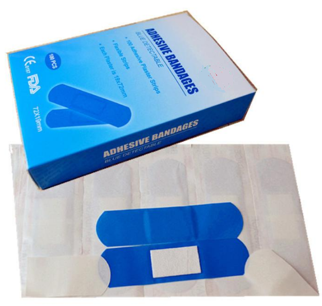 blue first aid bandage