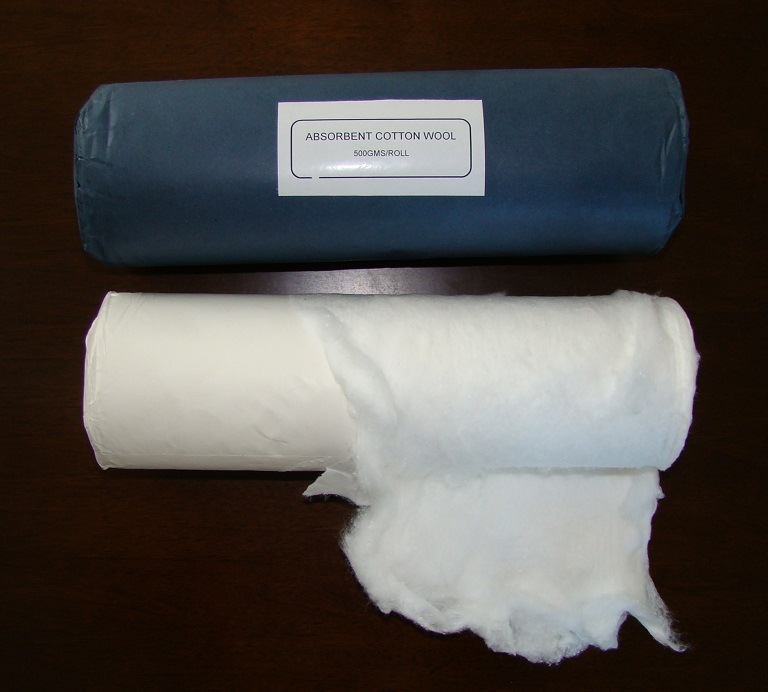 absorbent cotton wool roll