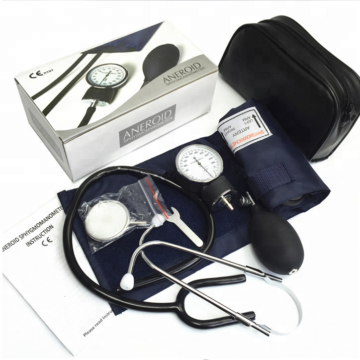 aneroid sphygmomanometer with stethoscope