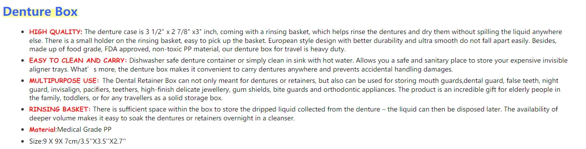 blue denture box