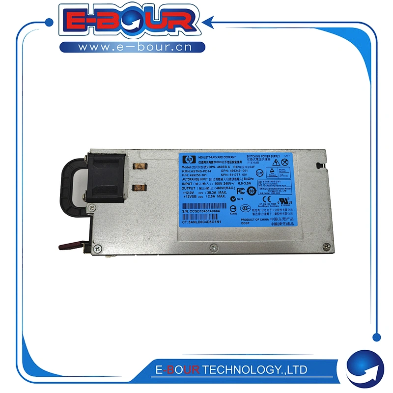 Original 460W Server Power Supply for HP Proliant DL160 DL180 DL360 DL380 G6 G7 DPS-460EB 499250-101 511777-001 PSU