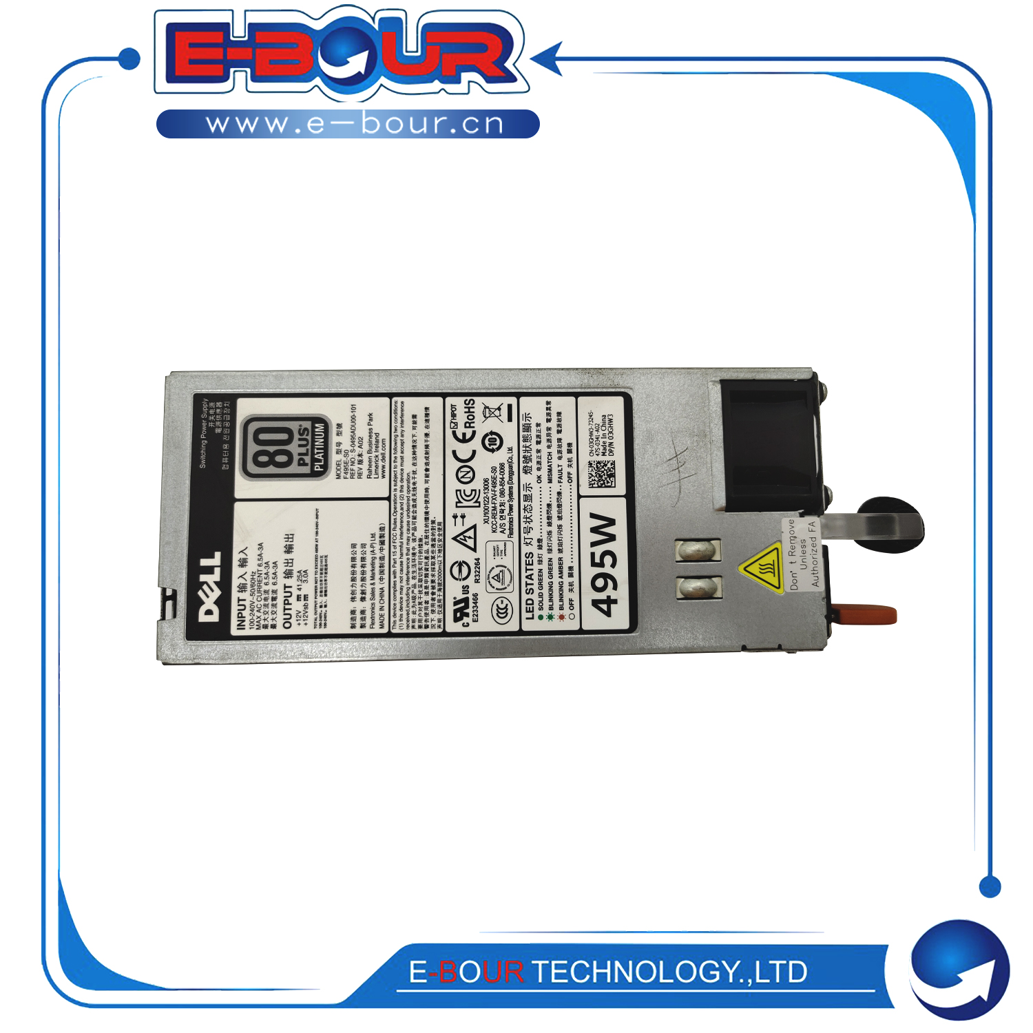 Original 495W Power Supply for Dell PowerEdge R520 R620 R720 T320 T620 T720 PSU F495E-S0 3GHW3 03GHW3
