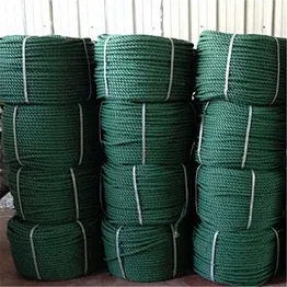 4 Strands Twisted Green With Red Colour Nylon Rope