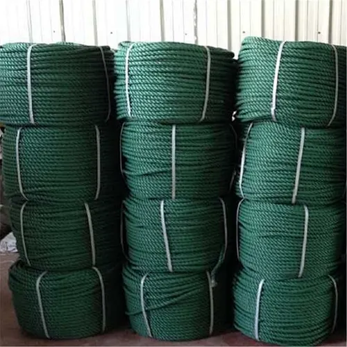 4 Strands Twisted Green With Red Colour Nylon Rope