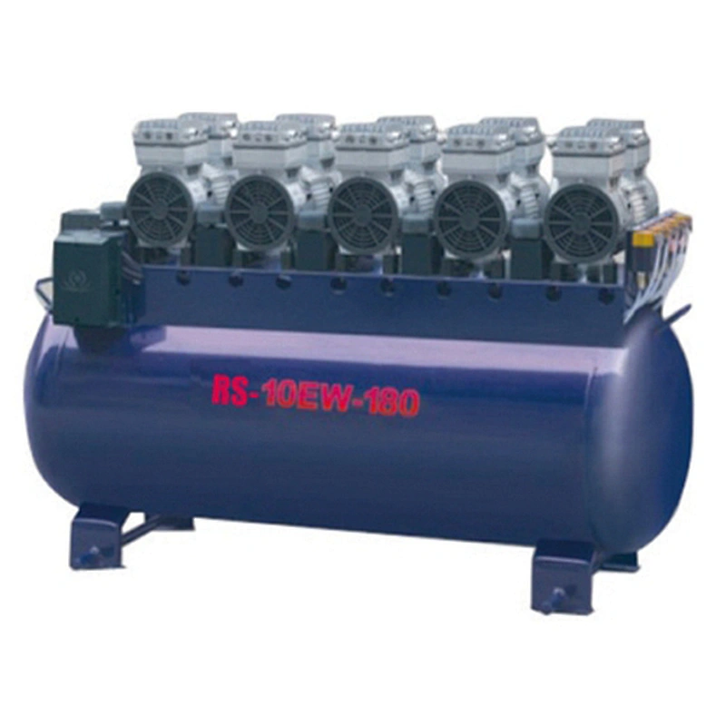 Oil free air compressor, 180L can support 10 dental unit