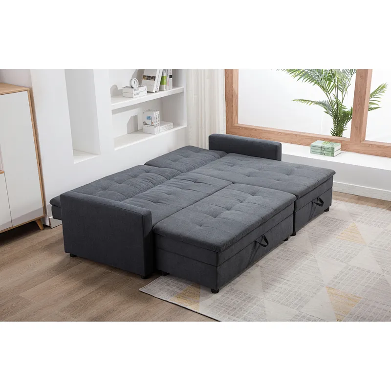 Brown modern style soft and comfortable sponge with storage high quality function living room sofa bed