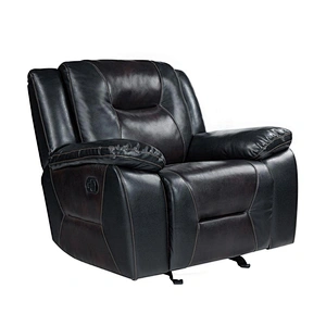 New Design High Quality Black Air Leather Living Room Furniture  Recliner Sofa Set
