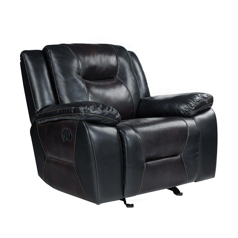 New Design High Quality Black Air Leather Living Room Furniture  Recliner Sofa Set