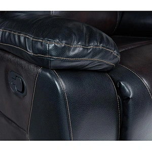 New Design High Quality Black Air Leather Living Room Furniture  Recliner Sofa Set