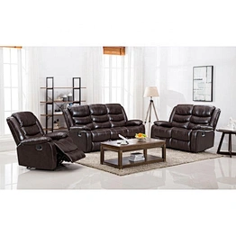 Fashion leather couch set double sofa modern recliner chair for home furniture