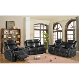 Factory price cheap hot sale 321 PU fabric leather luxury Recliner sofa set for living room