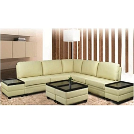 High quality leather living room furniture beige sofa cover health and comfort with double ottoman reversible corner sofa