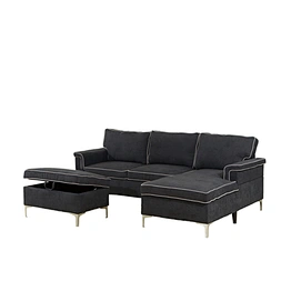 Custom Colors Minimalist Style Linen Fabric Modular Sectional Sofa