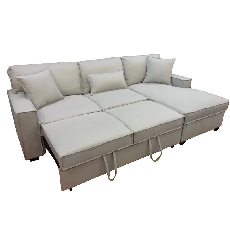 Gray modern style healthy and rational design small high quality living room sofa bed with storage function