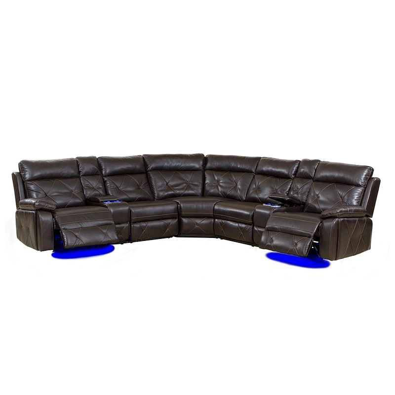 Frank Furniture New Model Leather Electric Recliner Sofa With Drop Down Table Cup Holder Recliner Sofa Set