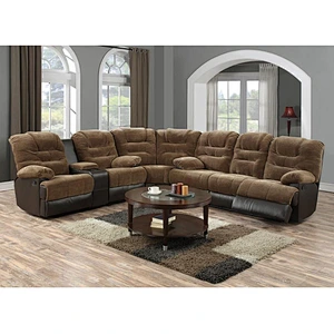 Contemporary Leather Fabric Panel Unique Design Sectional Sofa Living Room Sofa