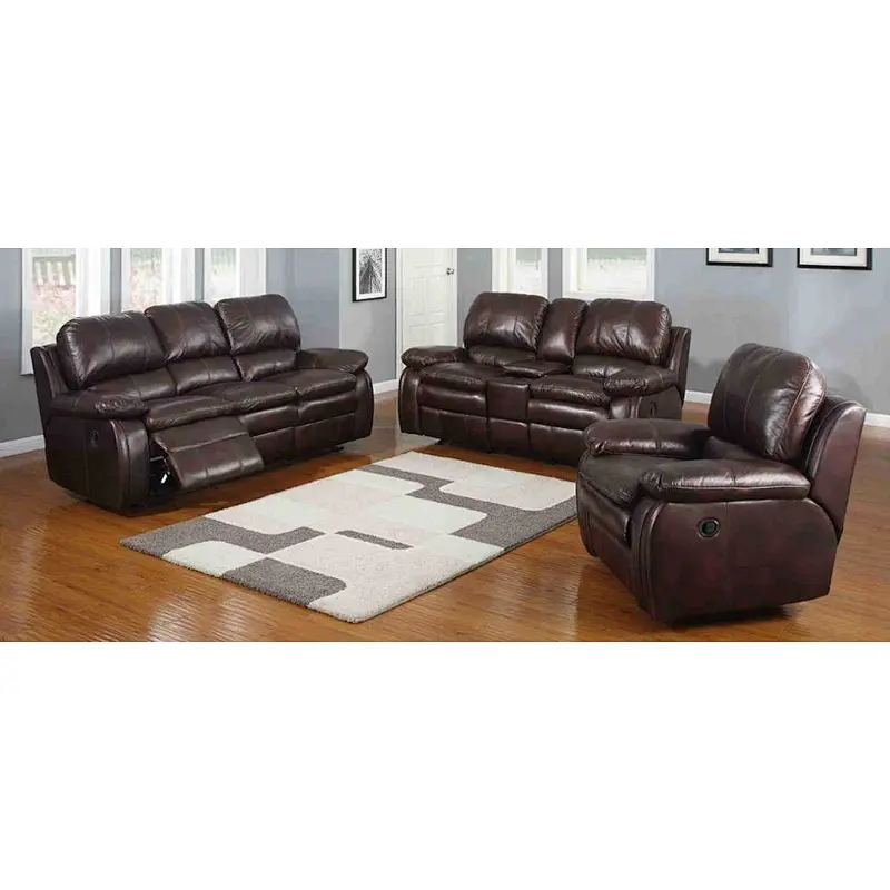 Frank Furniture Italian Modern Style Recliner Sofa Set 3 2 1 Leather Recliner Sofa