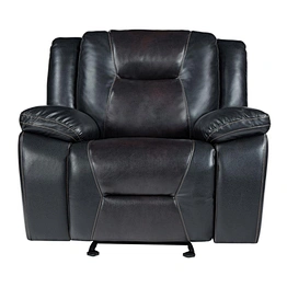 New Design High Quality Black Air Leather Living Room Furniture  Recliner Sofa Set