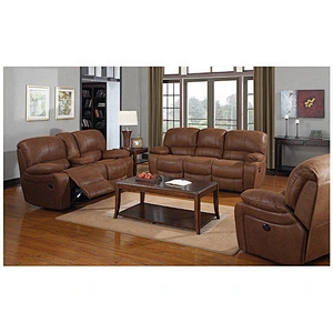 High quality brown suede healthy memory foam furniture with low armrests daily home recliner sectional sofa