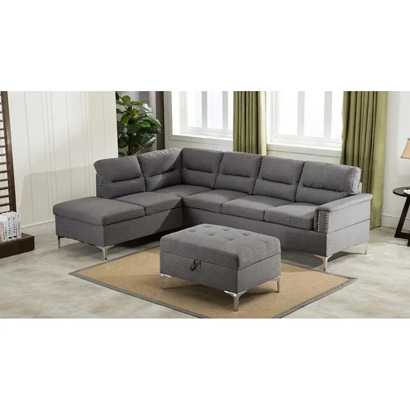 2020 newest living room furniture Comfortable and healthy soft fabric high quality seven-seat corner sectional sofa