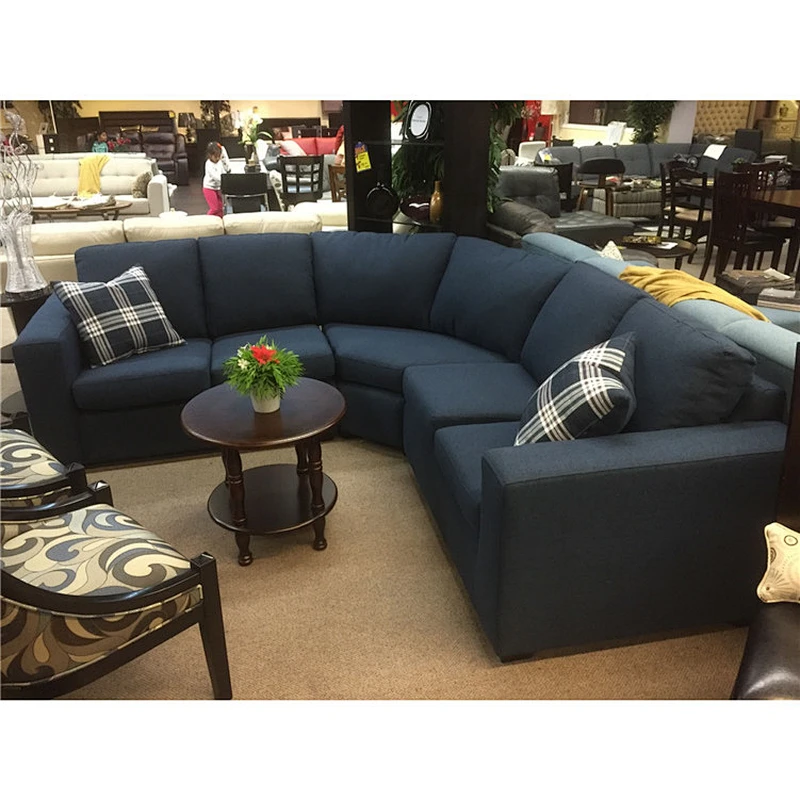 Simple dark blue cloth fabric two-seat l shape protect sofa cover
