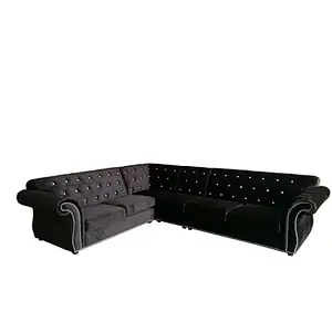 Hot selling 2020 Newest Luxurious and beautiful high quality with Bubble nail corner sectional sofa