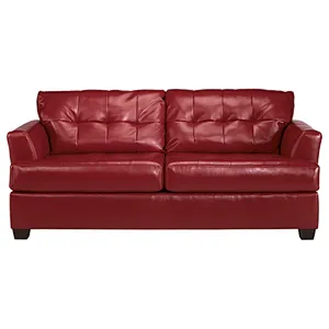Modern red healthy high quality living room sponge cushion leather double seat large sofa