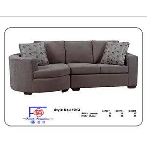 Gray cloth modern minimalist style with low armrests three seats living room corner sofa cover