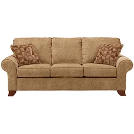 Light brown healthy and comfortable design solid wood feet high quality sponge three seat sofa