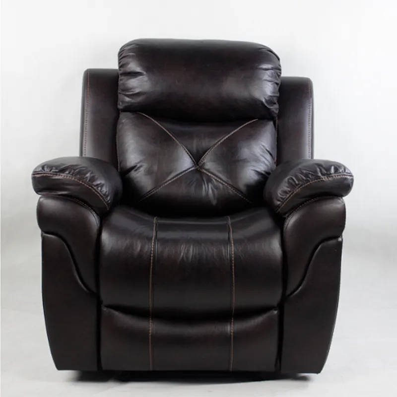 Frank Furniture Hot Sale Recliner Leather Sofa Chair 1 Seater Customized Fabric Leather Pull Back Detail Recliner Sofa Set