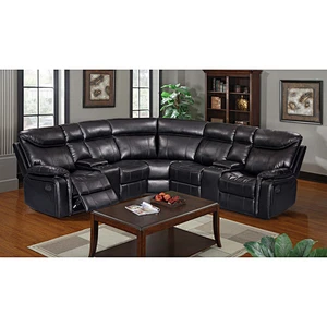 Frank Furniture Hot sale Modern Leather 7 seater sectional couch recliner sofa with LED light