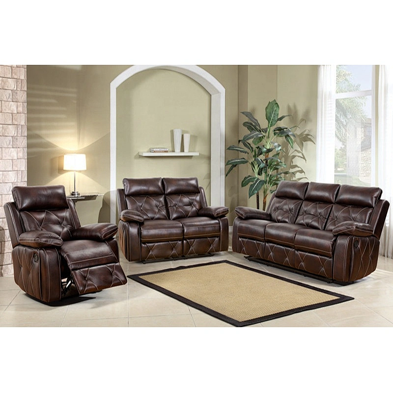 Chinese Manufacture Modern Design  Leather Recliner Sofa Set For Living Room