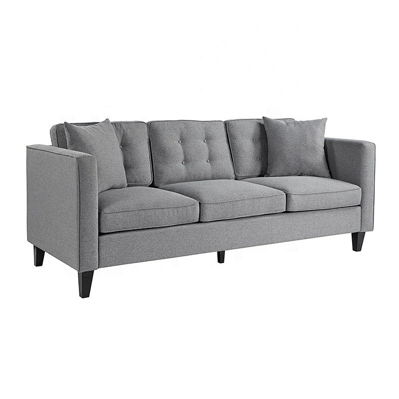 High Quality Three Seat Fabric Modern Furniture Sofa With Walnut Wood Legs