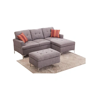 Cheap Factory Direct Price   Living Room Furniture  Air Leisure Leisure Sectional Sofa With Ottoman