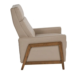 Frank furniture factory push back arm sofa chair for living room/office chair wooden frame legs leisure leather recliner chair