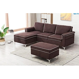 Cheap Factory Direct Price  European Style Living Room Furniture  Leisure Sectional Sofa With Ottoman
