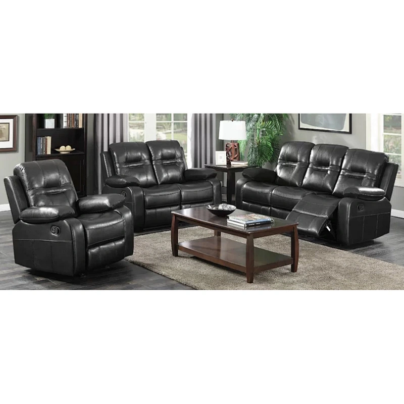 Frank Furniture Hot sale Modern Leather 7 seater sectional couch recliner sofa with LED light