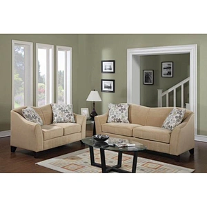 Modern beige high quality linen 3+2 combination comfortable sponge living room furniture sofa set