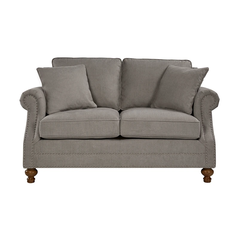 Hot selling 2020 Newest soft and comfortable high quality Vintage style with wooden foot double seat sofa