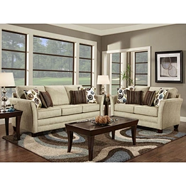 Modern beige high quality linen 3+2 combination comfortable sponge living room furniture sofa set