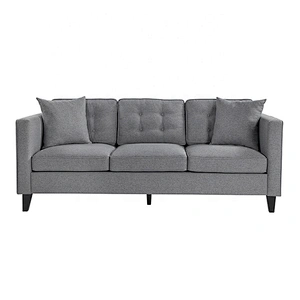High Quality Three Seat Fabric Modern Furniture Sofa With Walnut Wood Legs