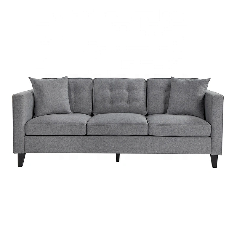 High Quality Three Seat Fabric Modern Furniture Sofa With Walnut Wood Legs