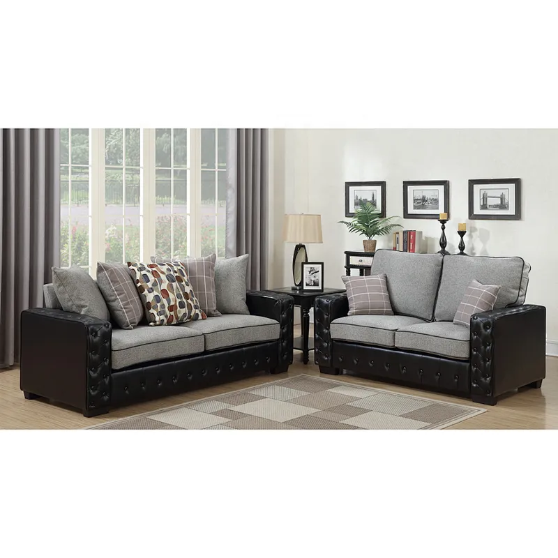 Factory Supplier Couch Living Room Sofa Low Price  Modern Design Wooden Sofa Set Designs