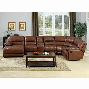 2020 luxury furniture chocolate color Air leather material recliner sofa