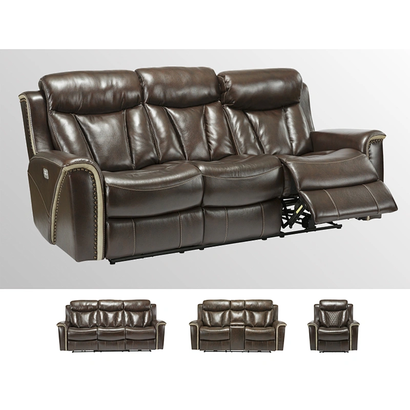 Frank Furniture Italian Real Leather Electric Recliner Sofa Loveseat Chair Home Theater Comfortable Recliner Sofa Set